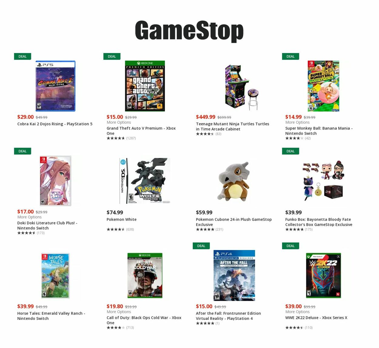 Catalogue Game Stop from 11/23/2022