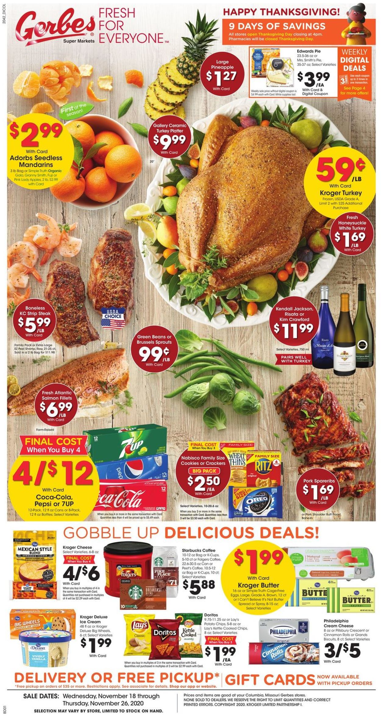 Catalogue Gerbes Super Markets Thanksgiving ad 2020 from 11/18/2020
