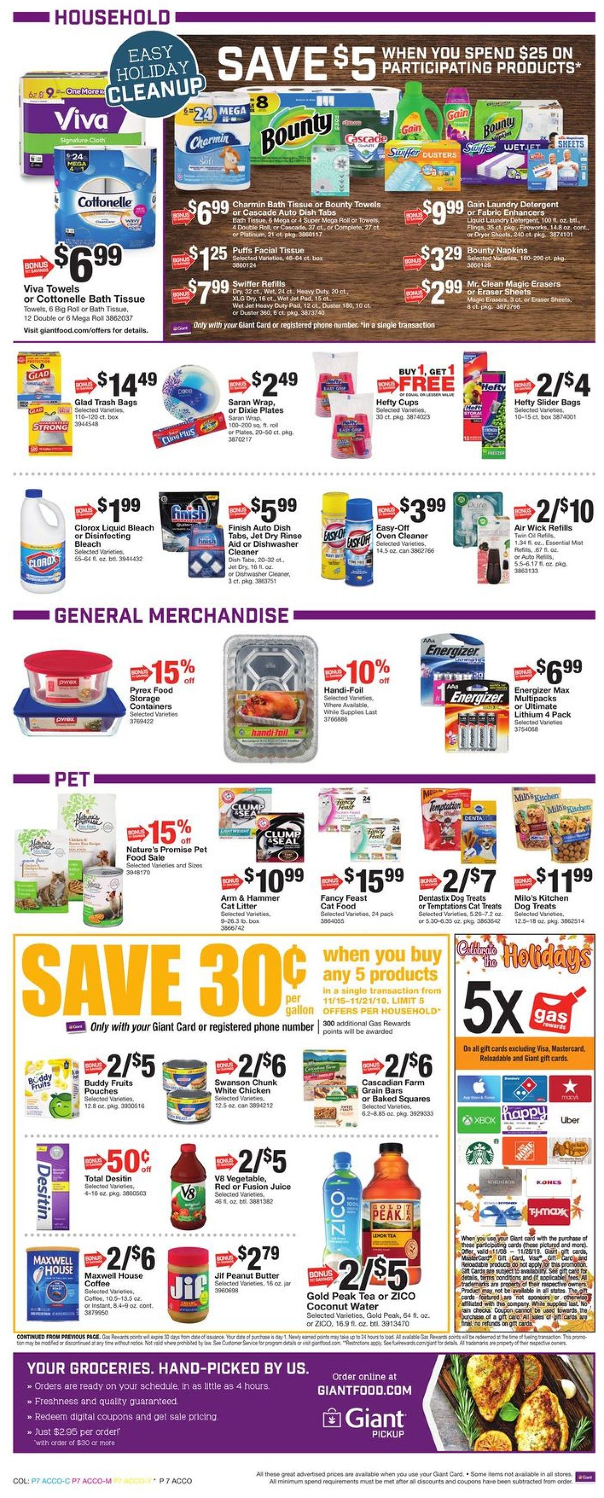 Catalogue Giant Food - Holiday Ad 2019 from 11/15/2019