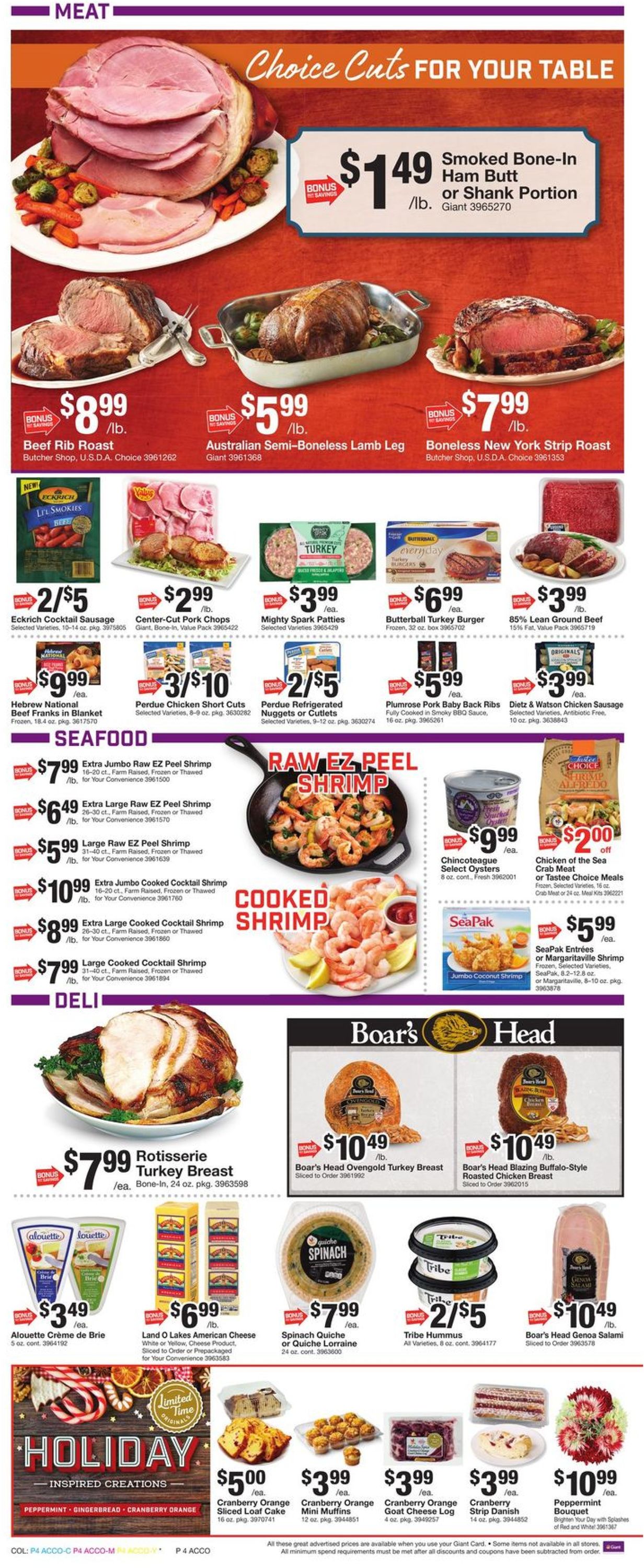 Catalogue Giant Food - Thanksgiving Ad 2019 from 11/22/2019