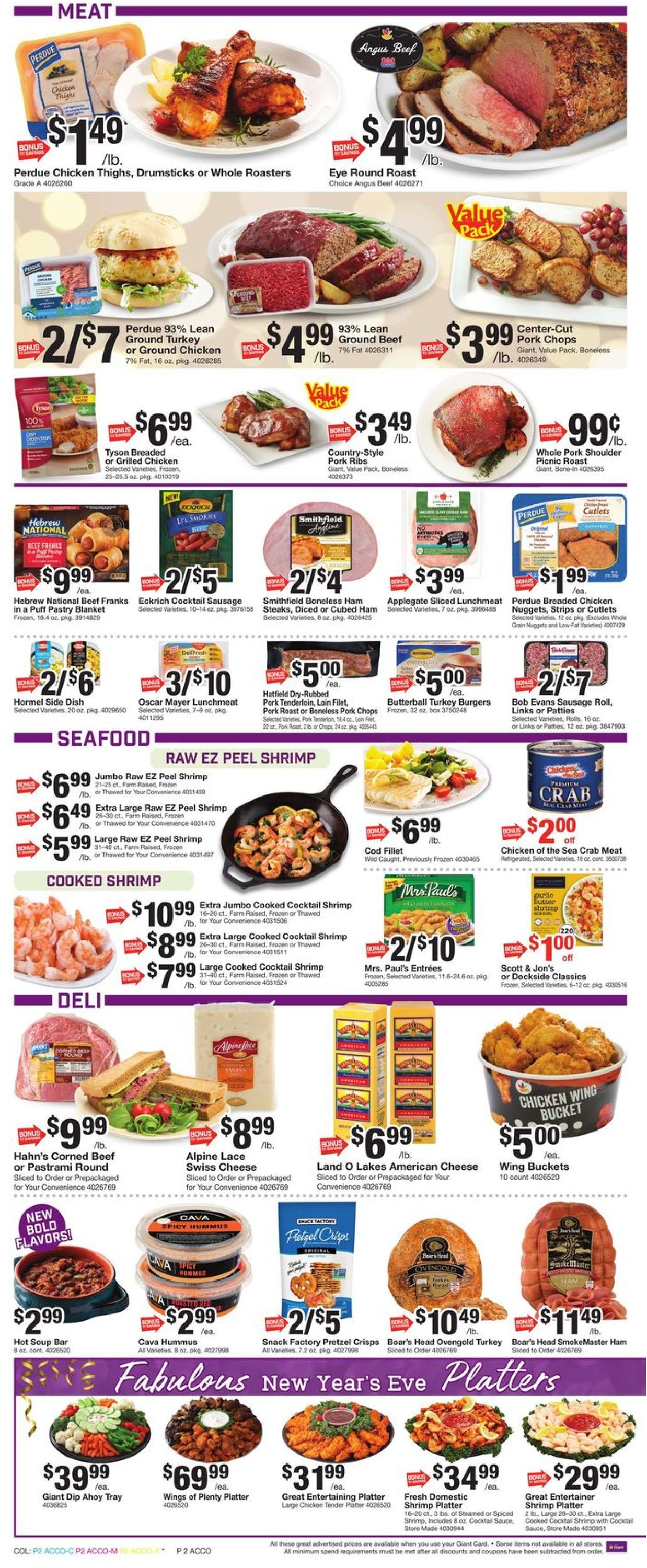 Catalogue Giant Food - New Year's Ad 2019/2020 from 12/27/2019