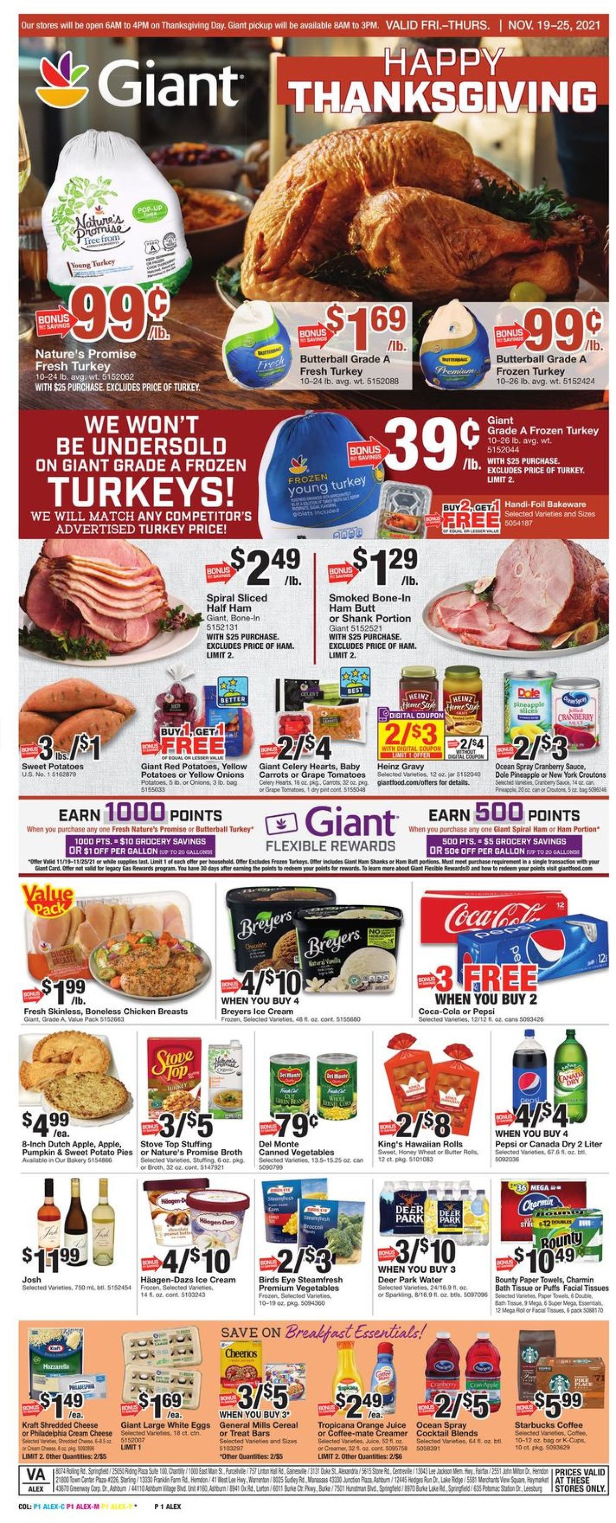Catalogue Giant Food THANKSGIVING 2021 from 11/19/2021