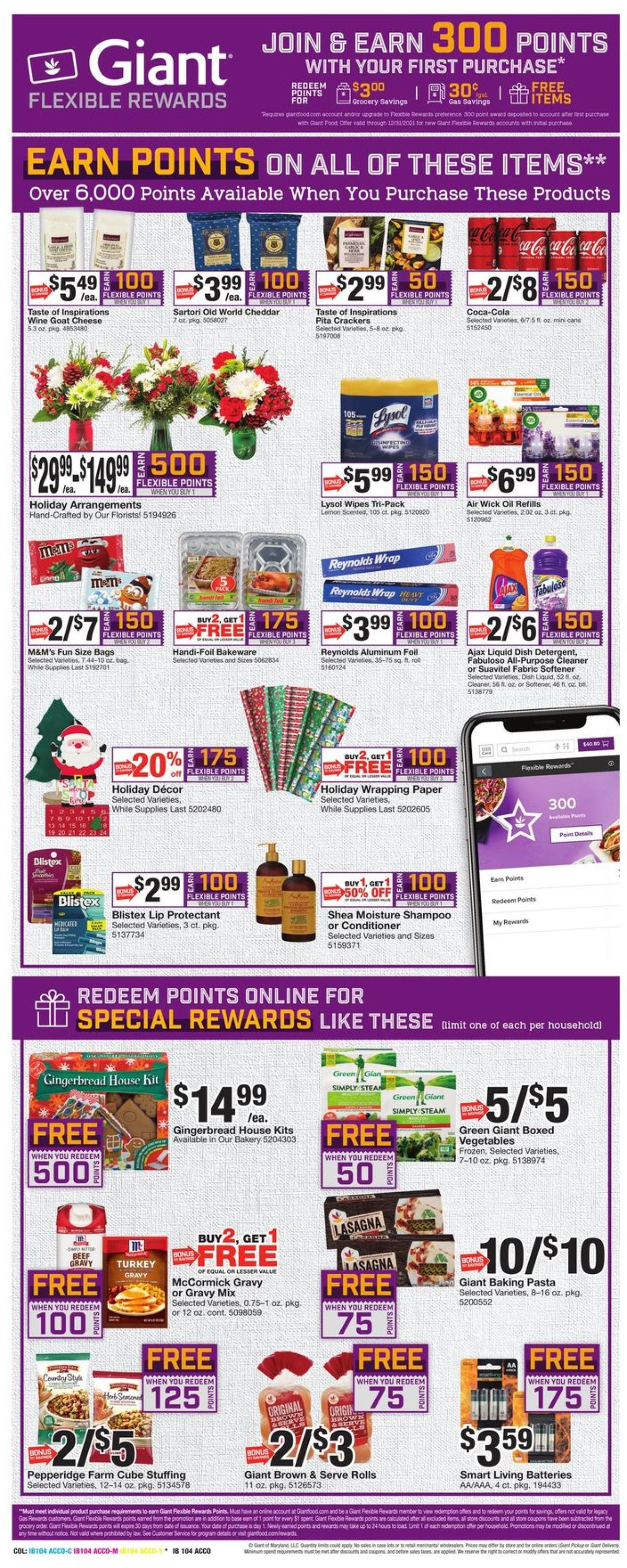 Catalogue Giant Food HOLIDAY 2021 from 12/17/2021