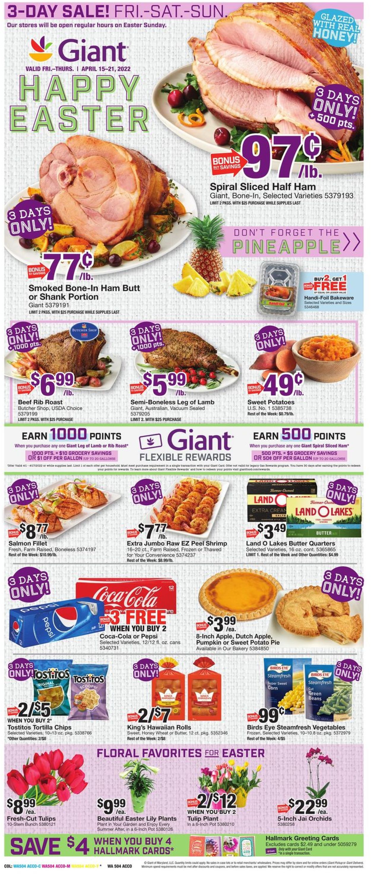 Catalogue Giant Food EASTER 2022 from 04/15/2022