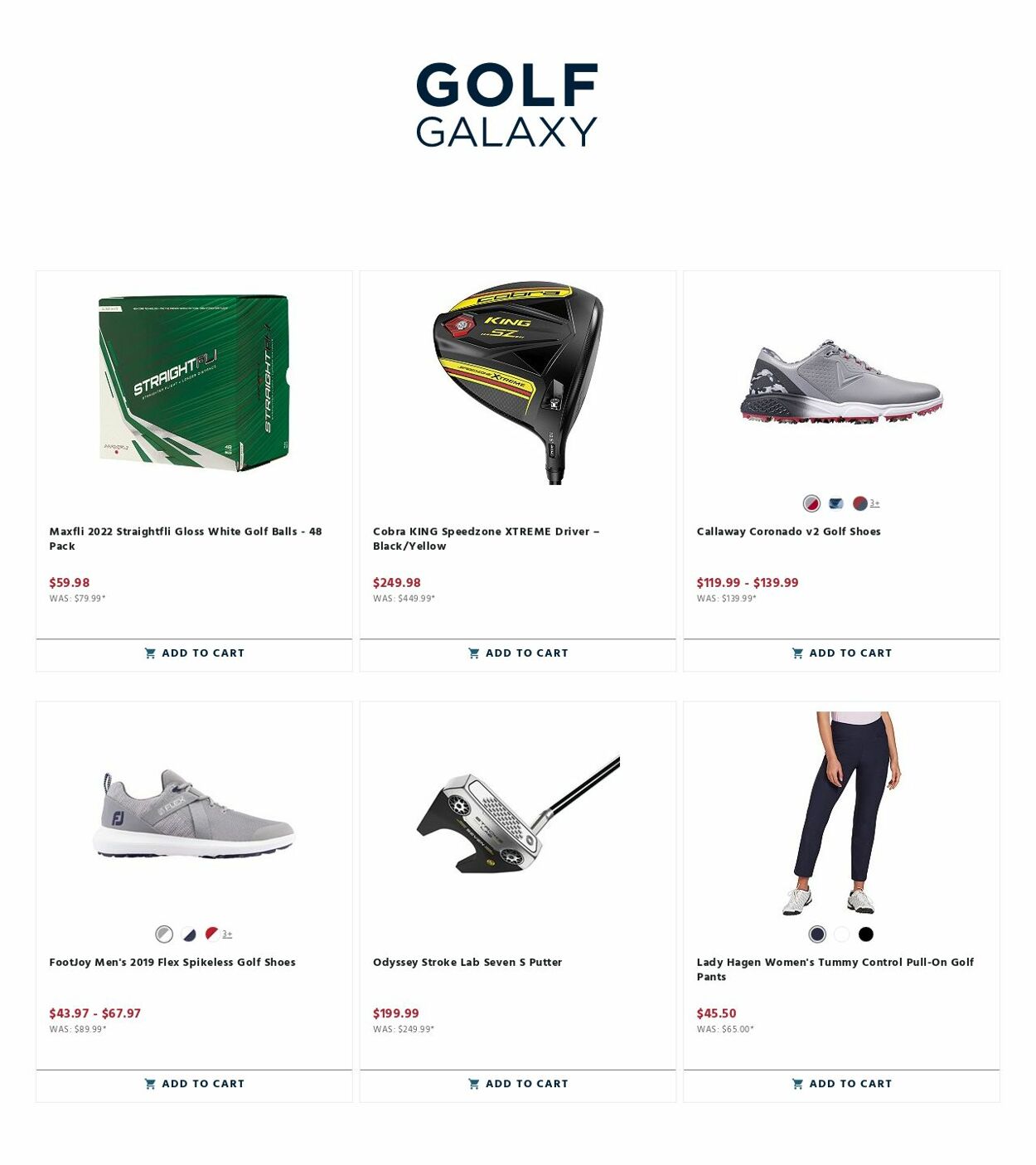 Catalogue Golf Galaxy from 09/03/2022