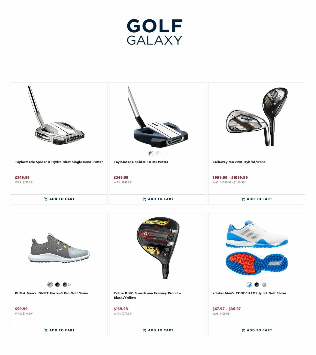 Catalogue Golf Galaxy from 09/03/2022