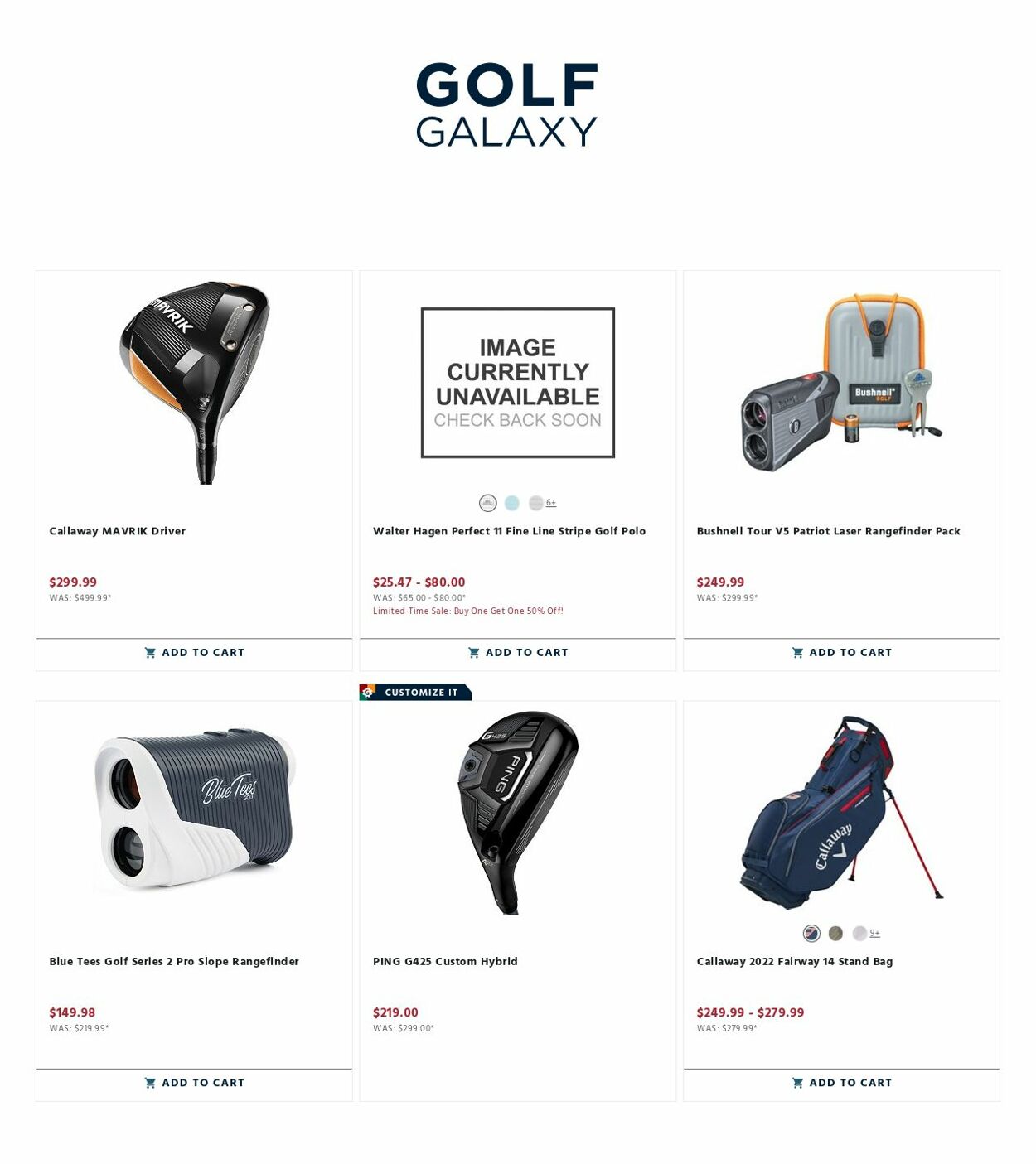 Catalogue Golf Galaxy from 09/08/2022
