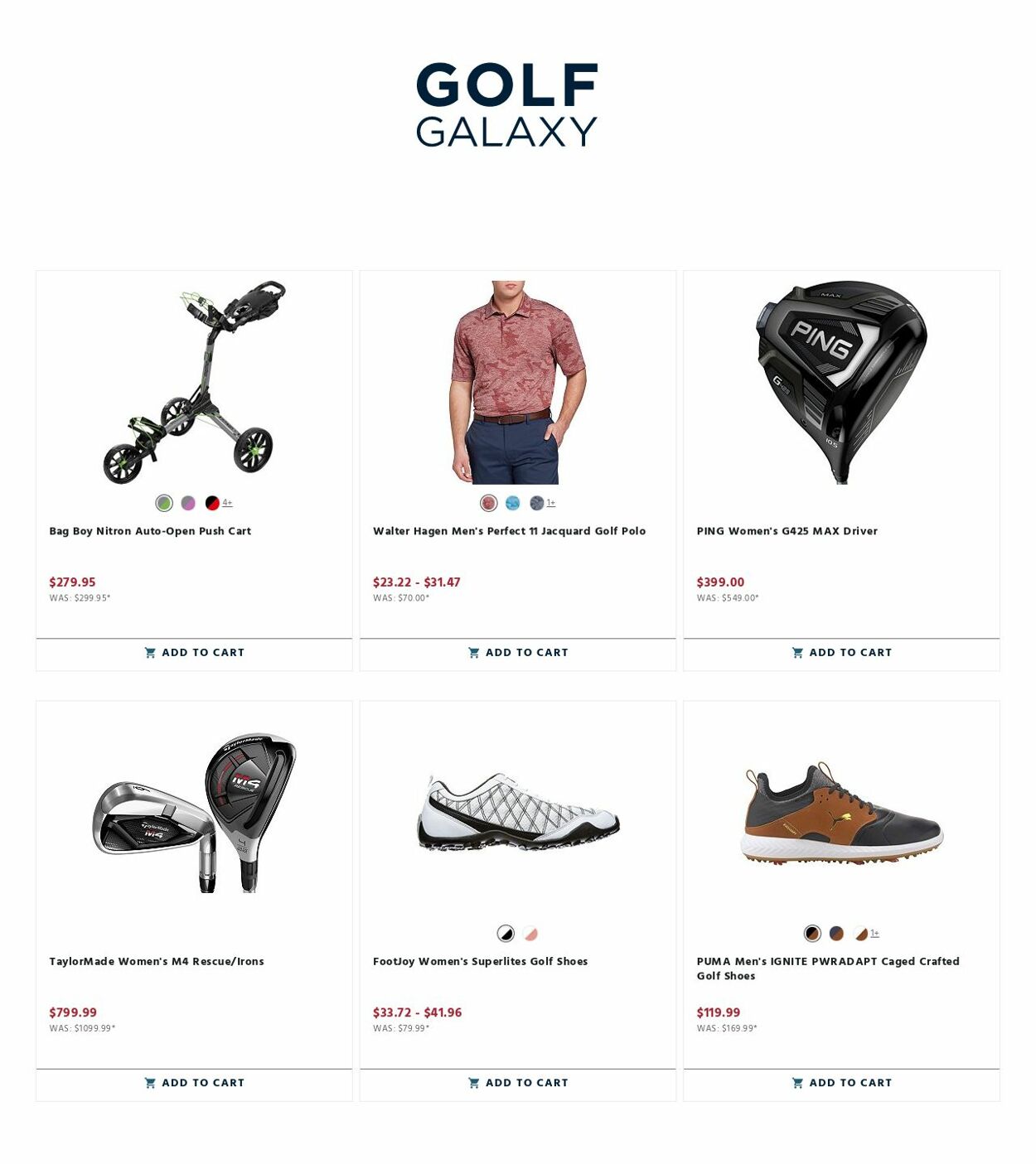 Catalogue Golf Galaxy from 09/08/2022