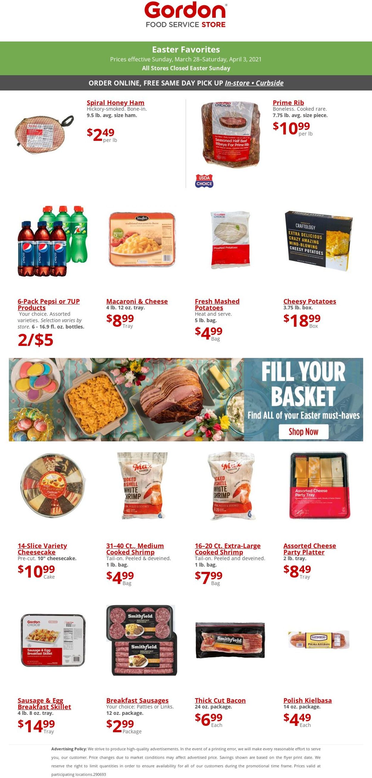 Catalogue Gordon Food Service Store - Easter 2021 from 03/28/2021