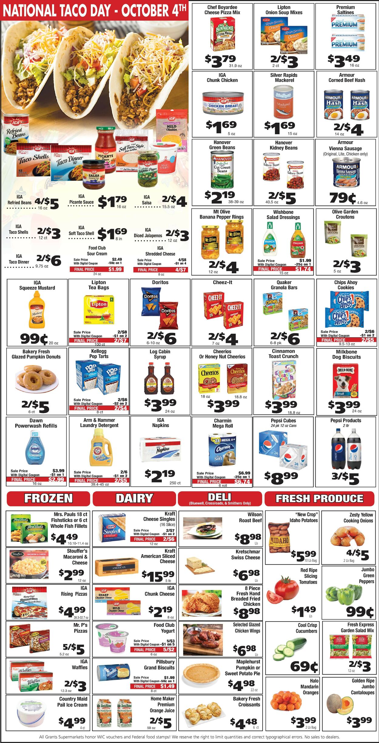 Catalogue Grant's Supermarket from 09/28/2022