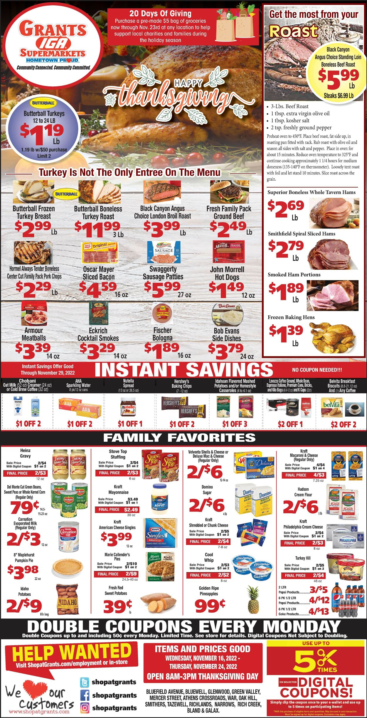 Catalogue Grant's Supermarket from 11/16/2022