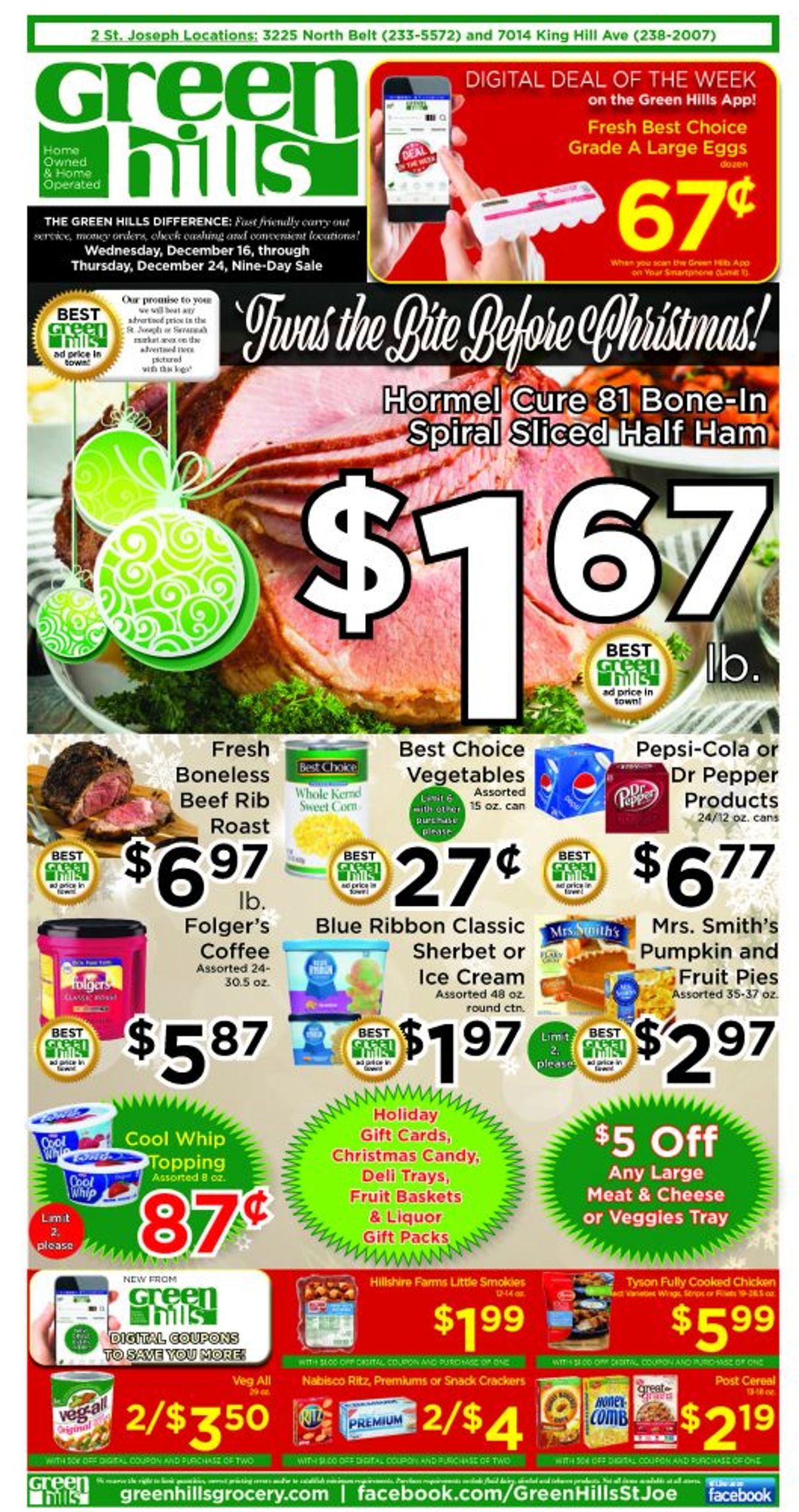 Catalogue Green Hills Grocery Christmas Ad 2020 from 12/16/2020