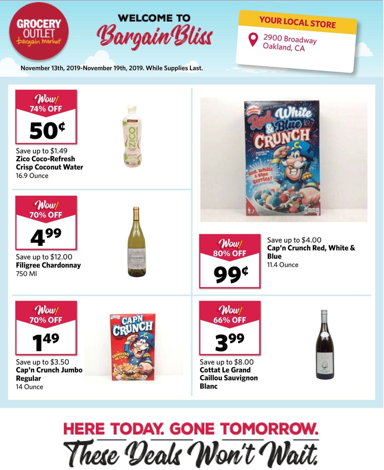 Catalogue Grocery Outlet from 11/13/2019
