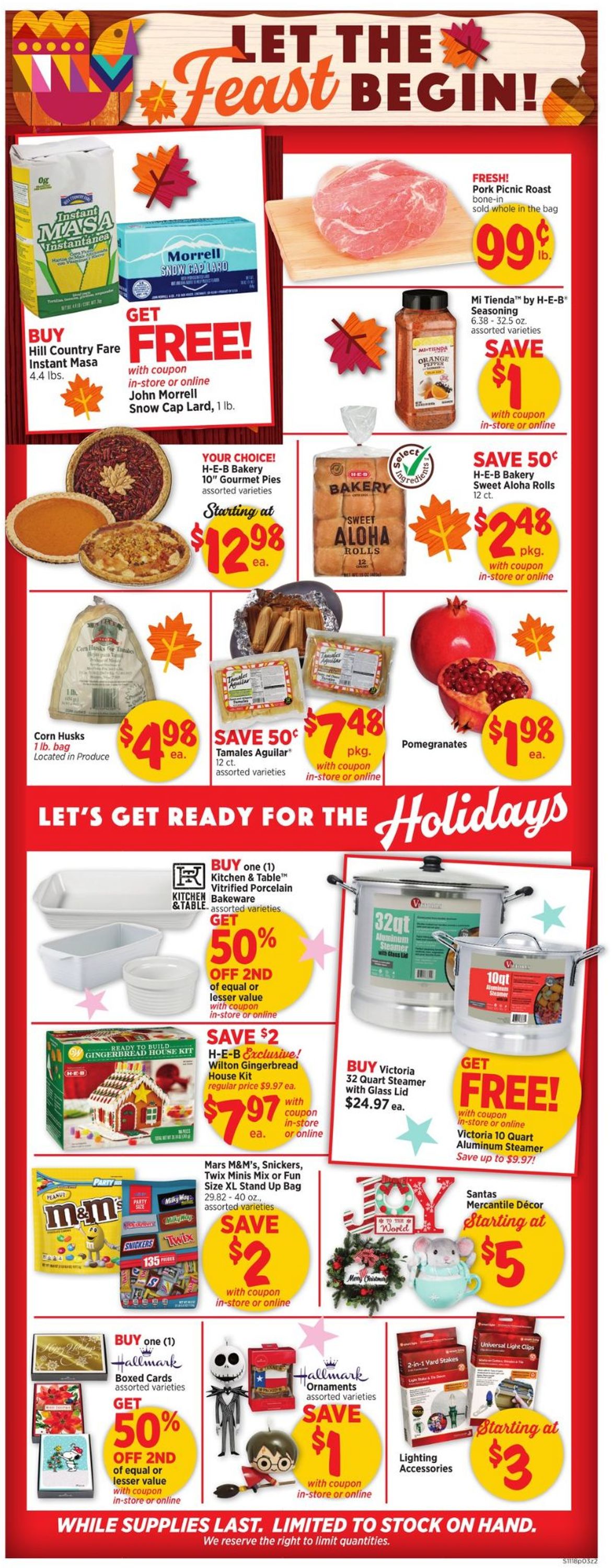 Catalogue H-E-B Thanksgiving ad 2020 from 11/18/2020