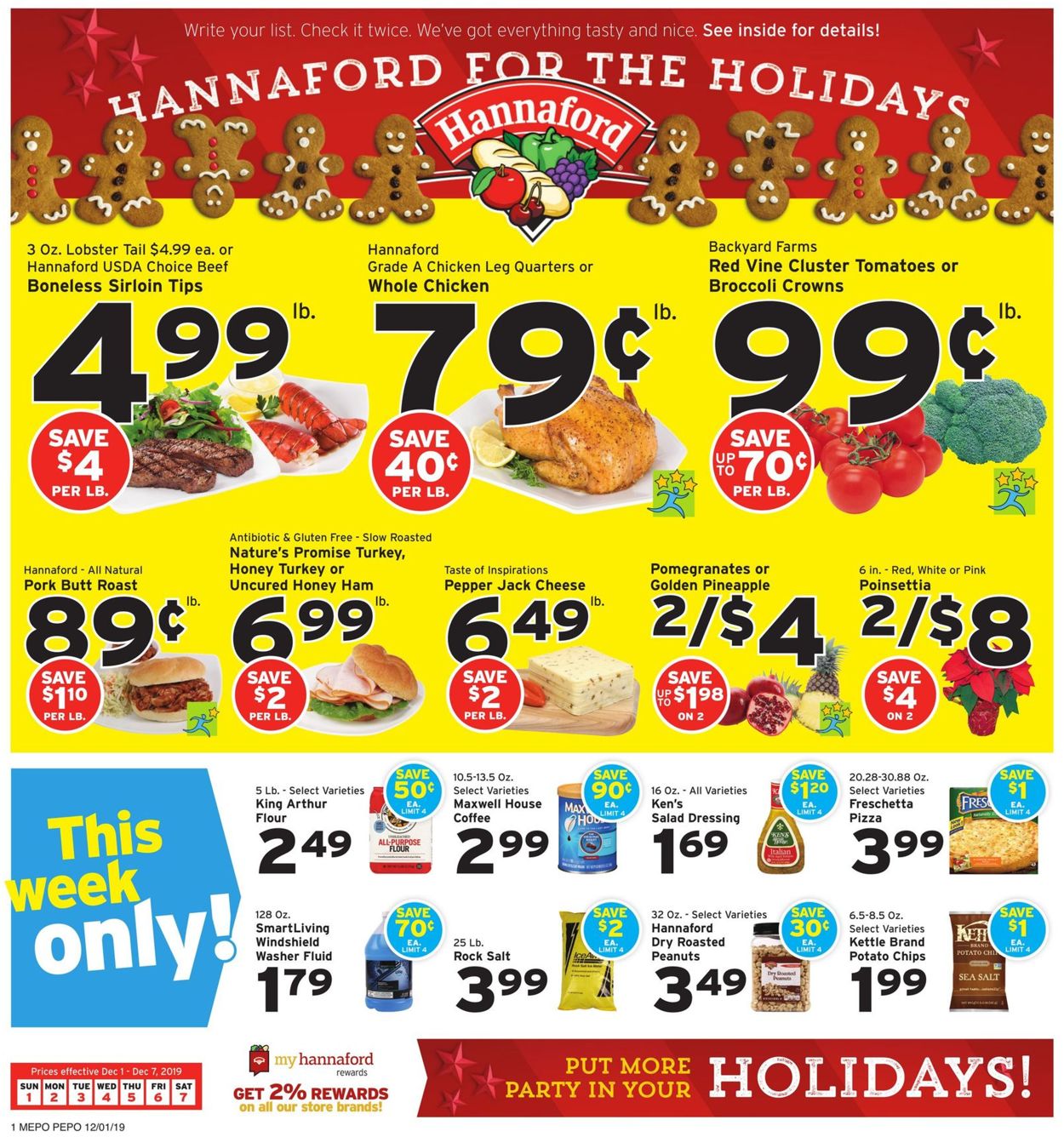 Catalogue Hannaford - Holiday Ad 2019 from 12/01/2019