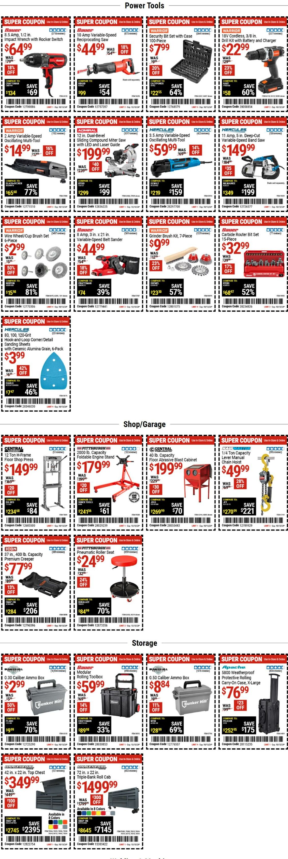 Catalogue Harbor Freight from 10/03/2024