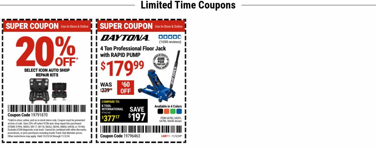 Catalogue Harbor Freight from 10/28/2024