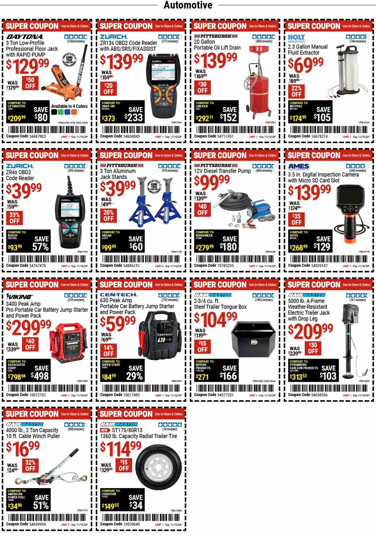 Catalogue Harbor Freight from 10/28/2024