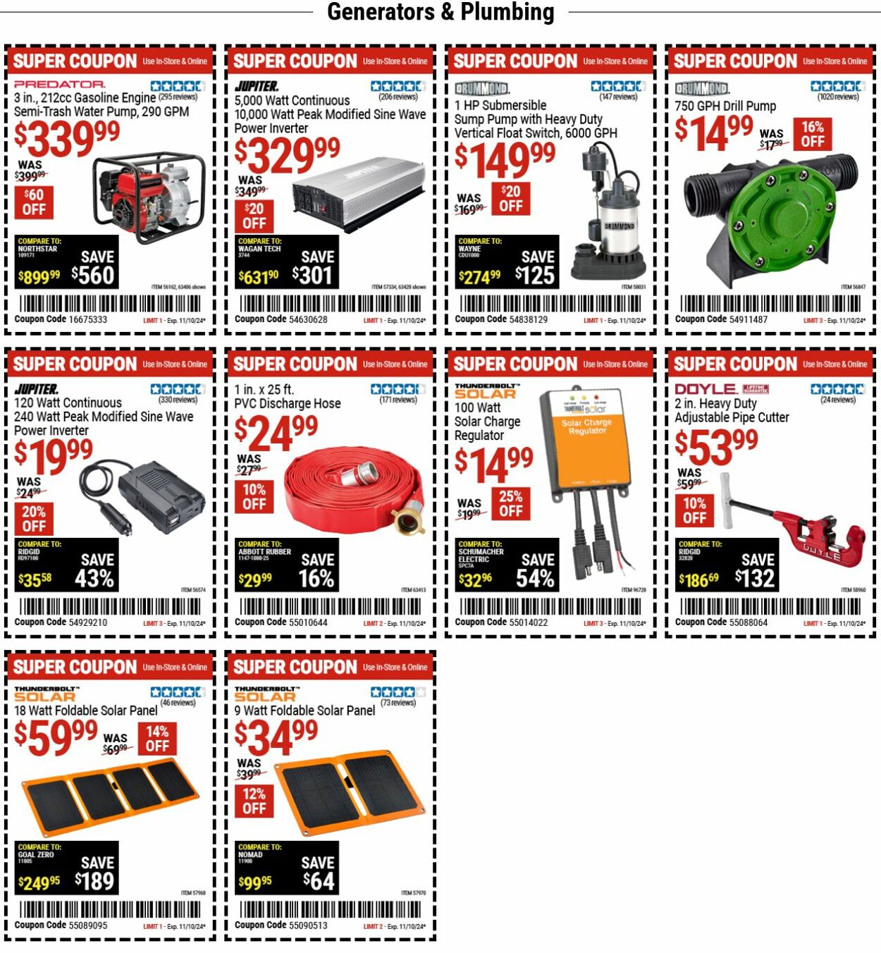 Catalogue Harbor Freight from 10/28/2024