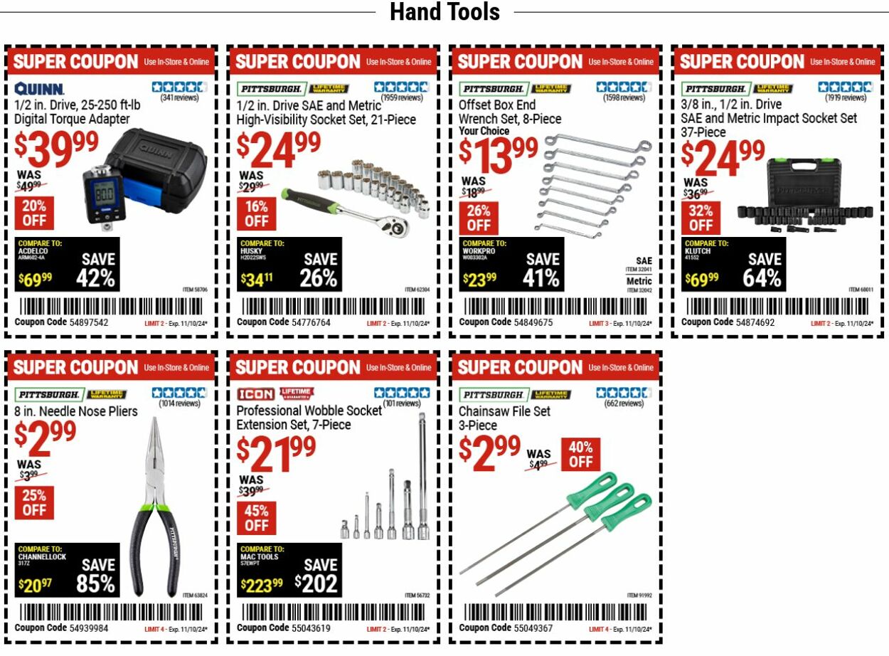 Catalogue Harbor Freight from 10/28/2024