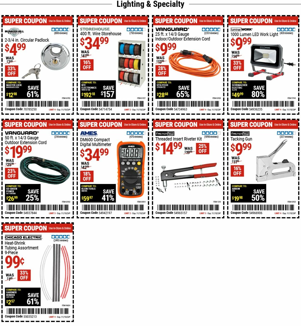 Catalogue Harbor Freight from 10/28/2024