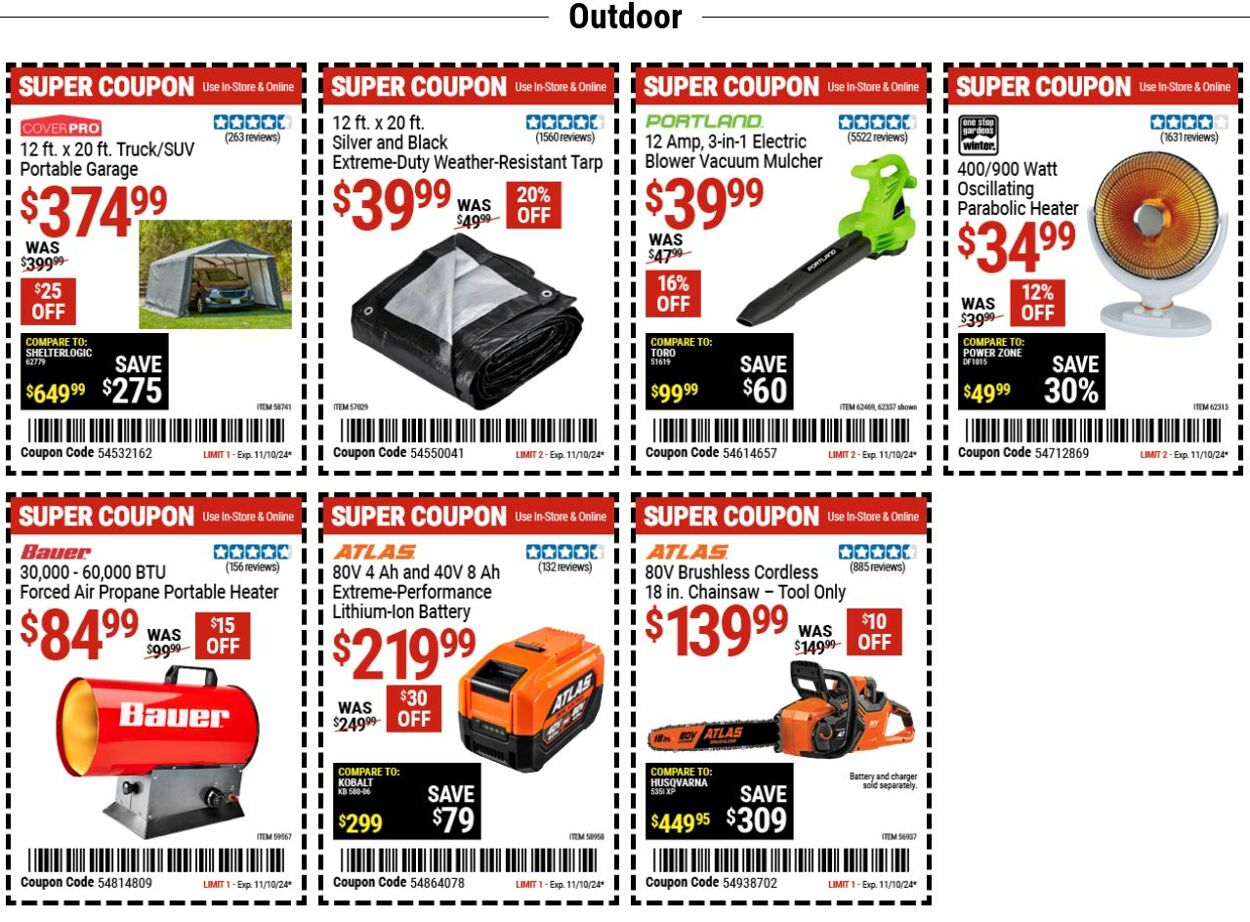 Catalogue Harbor Freight from 10/28/2024