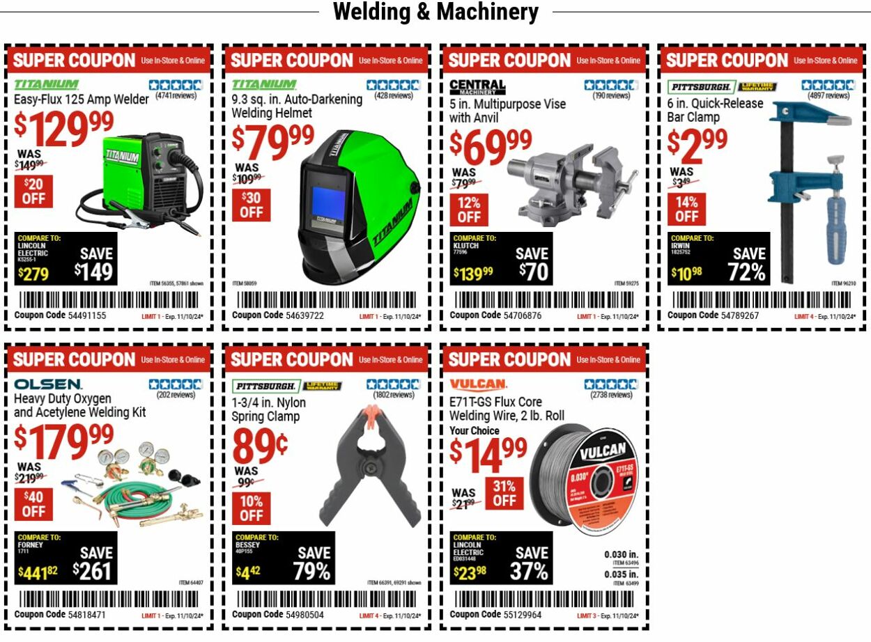 Catalogue Harbor Freight from 10/28/2024