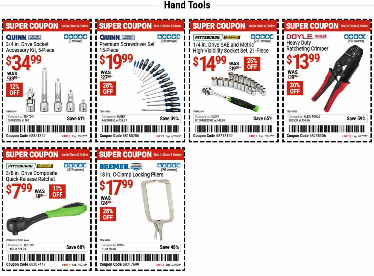 Catalogue Harbor Freight from 07/21/2025