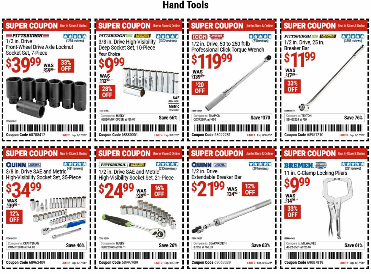 Catalogue Harbor Freight from 08/04/2025