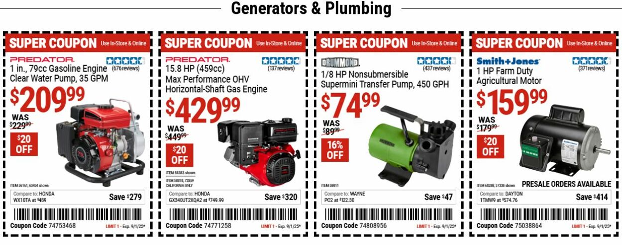 Catalogue Harbor Freight from 08/25/2025