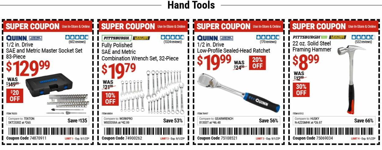 Catalogue Harbor Freight from 08/25/2025