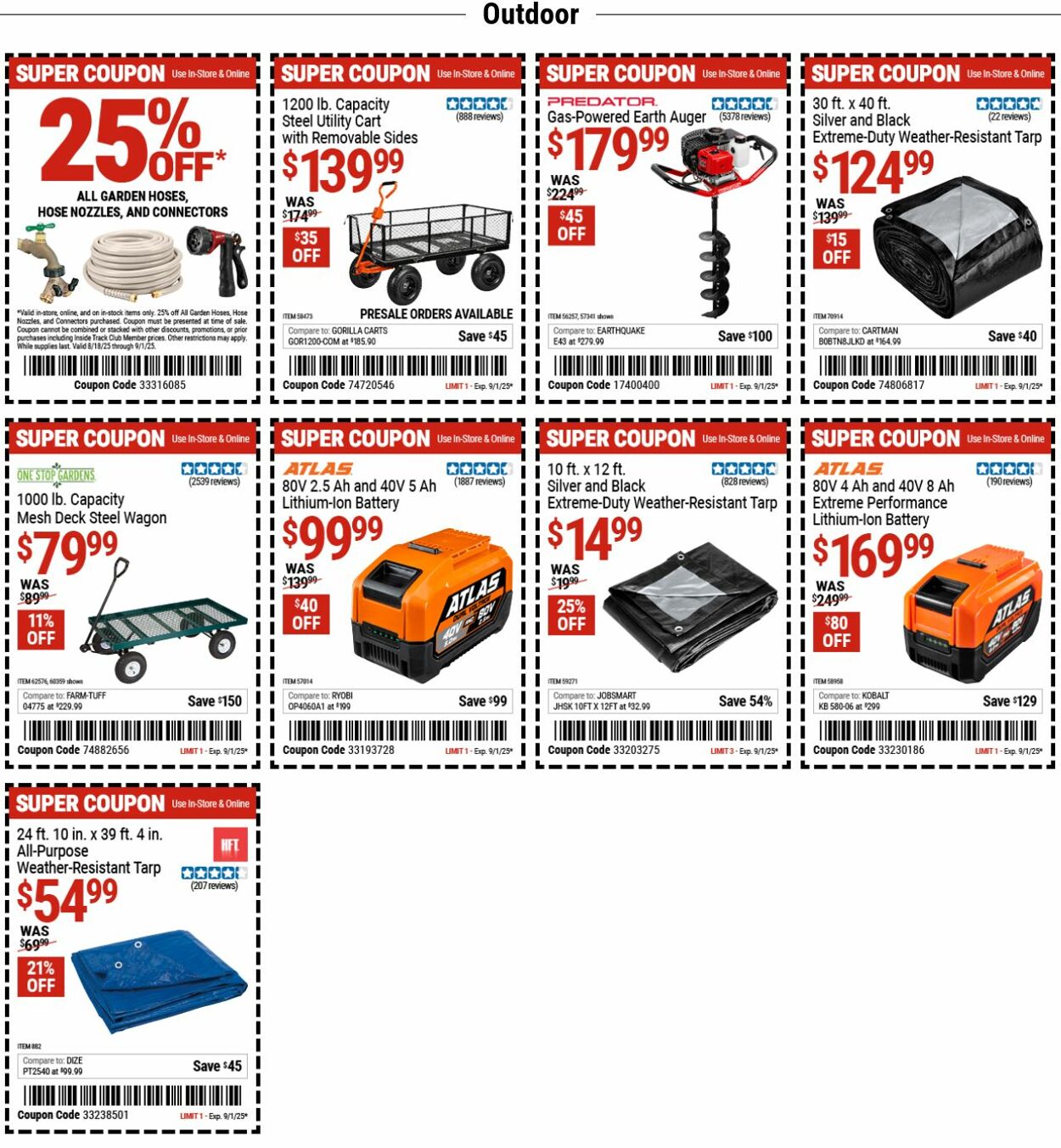Catalogue Harbor Freight from 08/25/2025