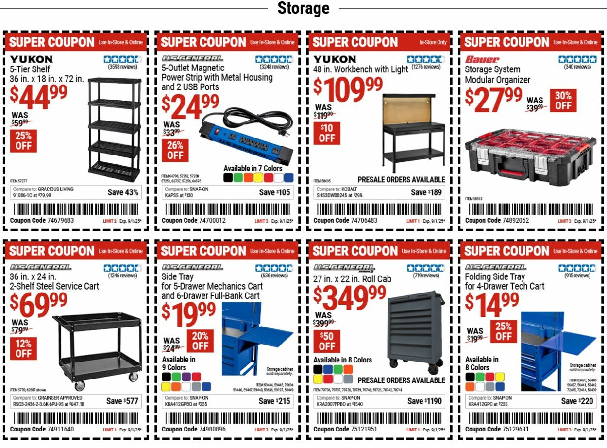 Catalogue Harbor Freight from 08/25/2025