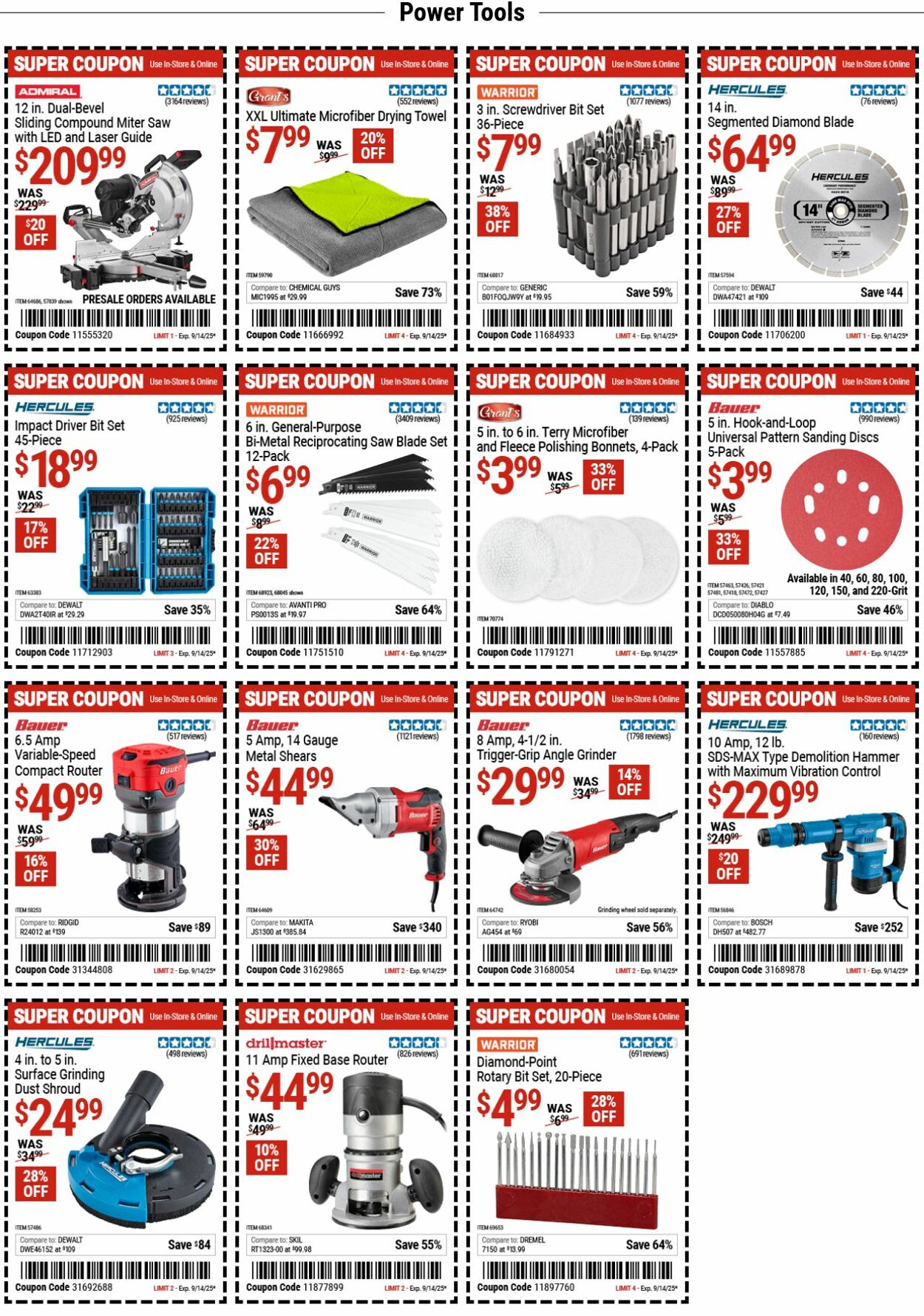 Catalogue Harbor Freight from 09/08/2025