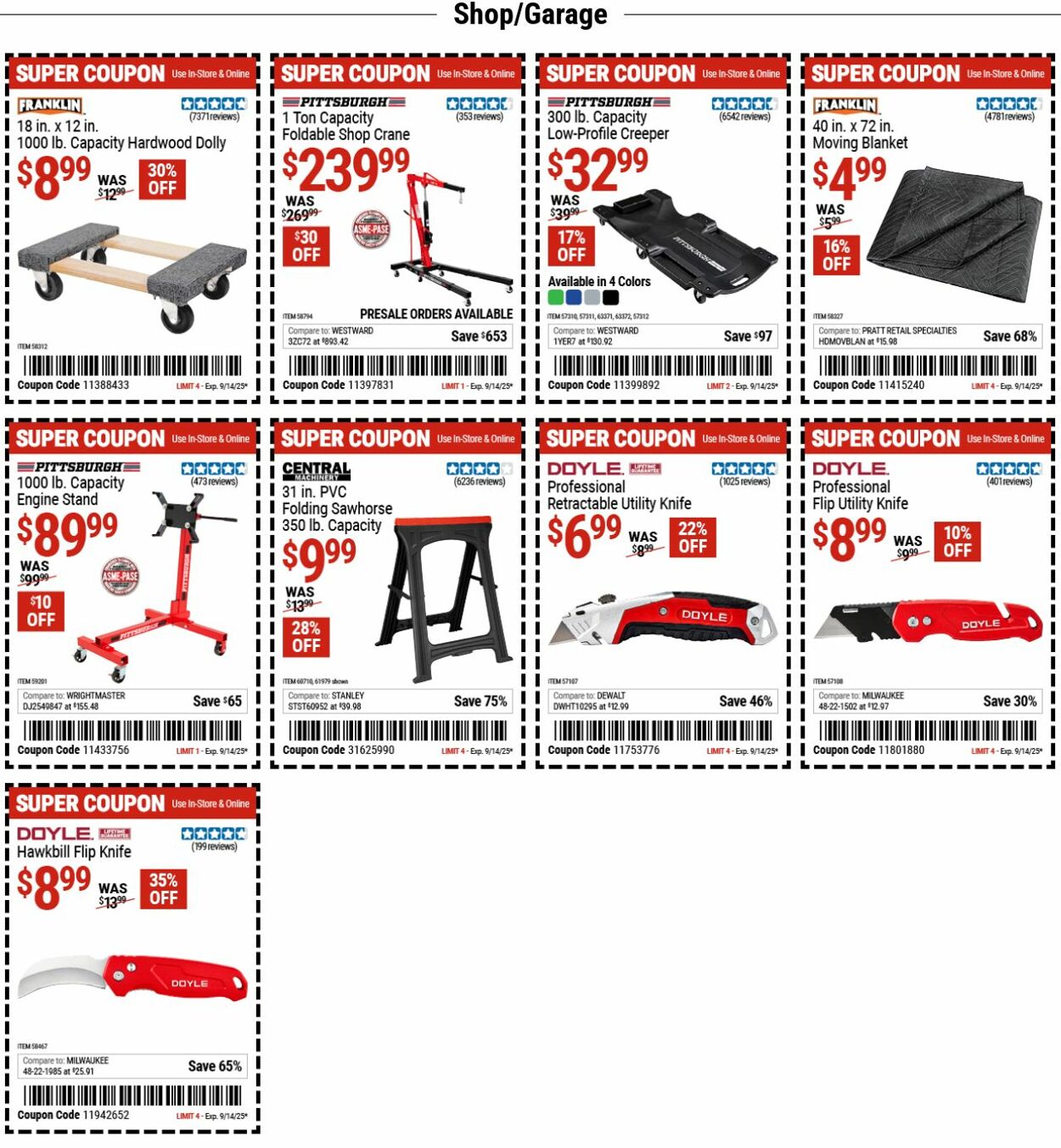 Catalogue Harbor Freight from 09/08/2025