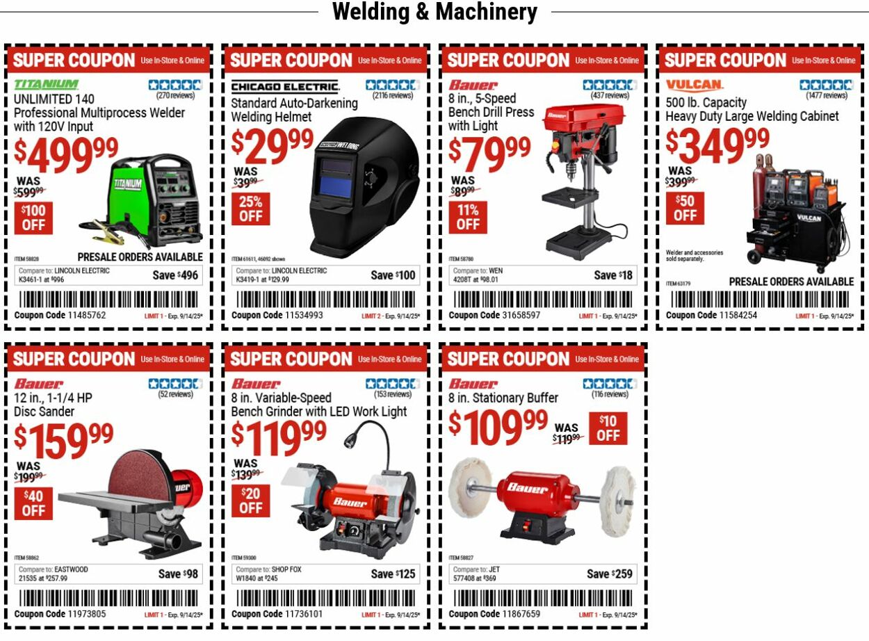 Catalogue Harbor Freight from 09/08/2025