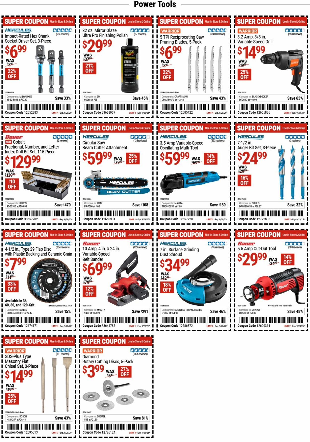 Catalogue Harbor Freight from 09/15/2025