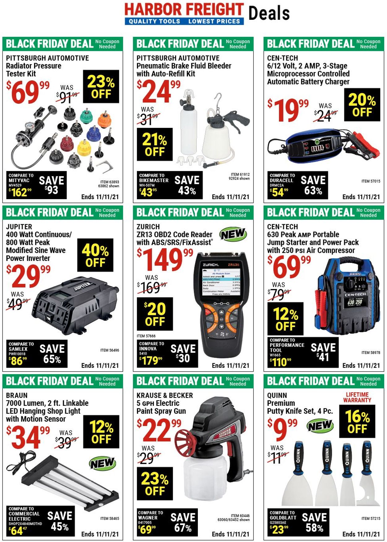 Catalogue Harbor Freight BLACK FRIDAY AD 2021 from 10/29/2021