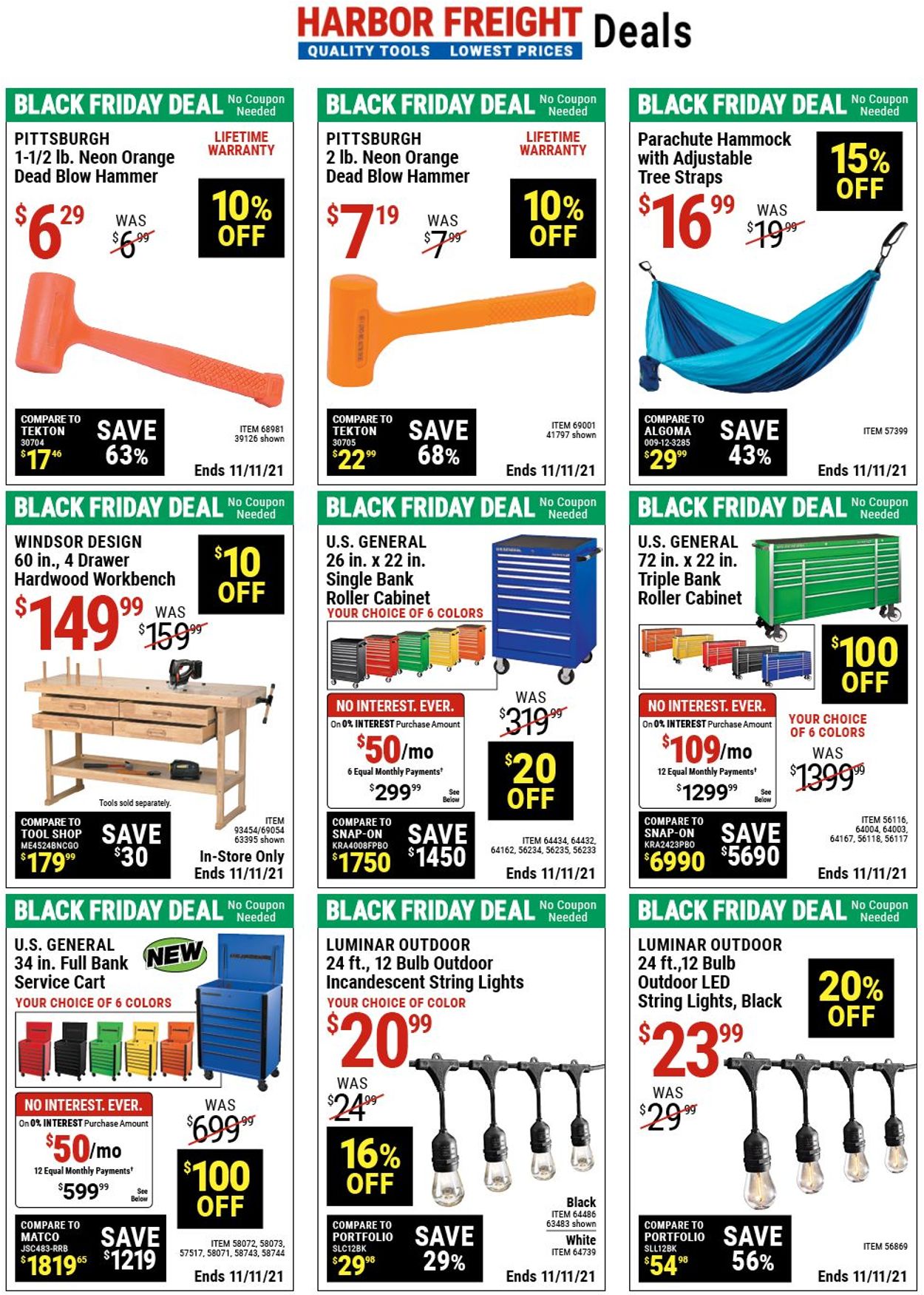 Catalogue Harbor Freight BLACK FRIDAY AD 2021 from 10/29/2021