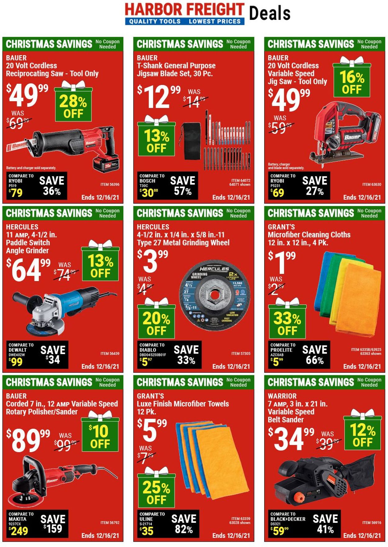 Catalogue Harbor Freight CHRISTMAS 2021 from 11/30/2021