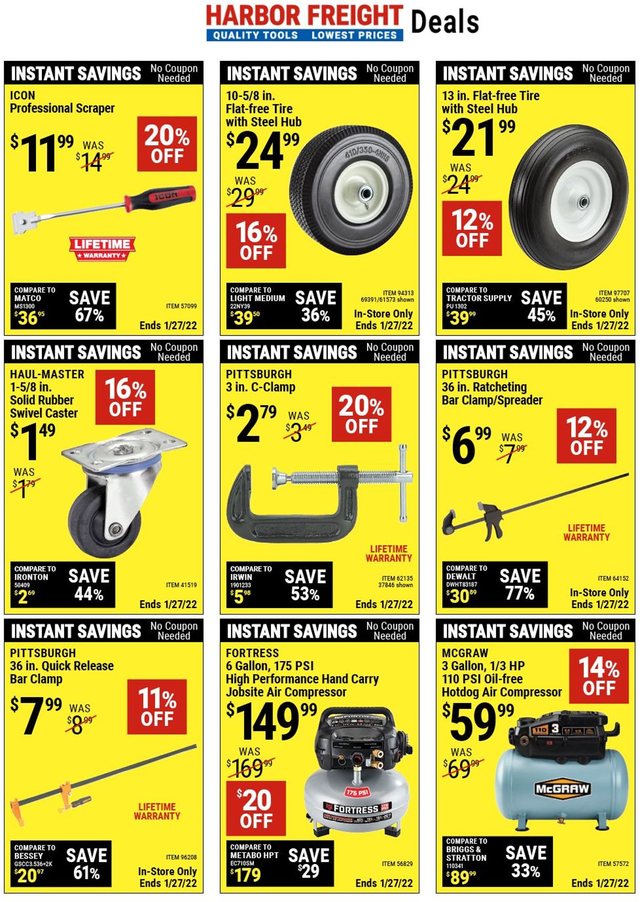 Catalogue Harbor Freight from 01/21/2022