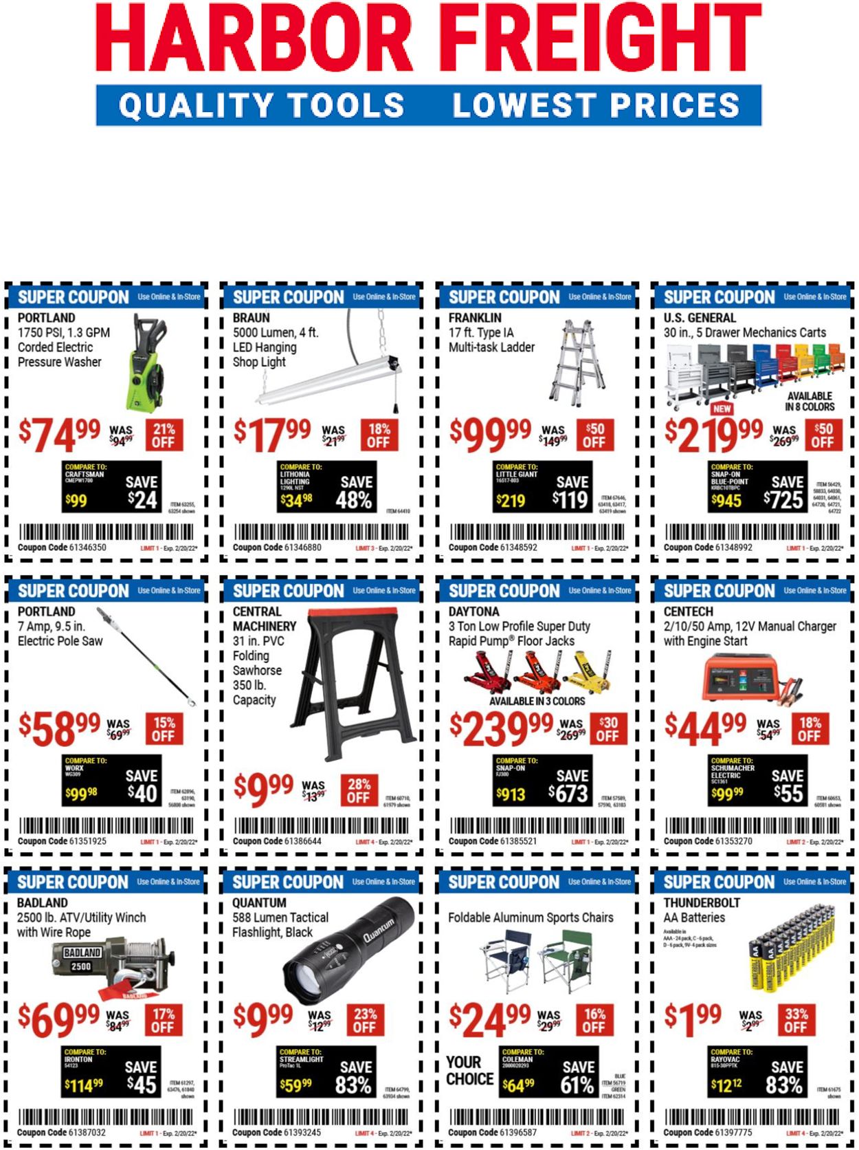 Catalogue Harbor Freight from 02/15/2022