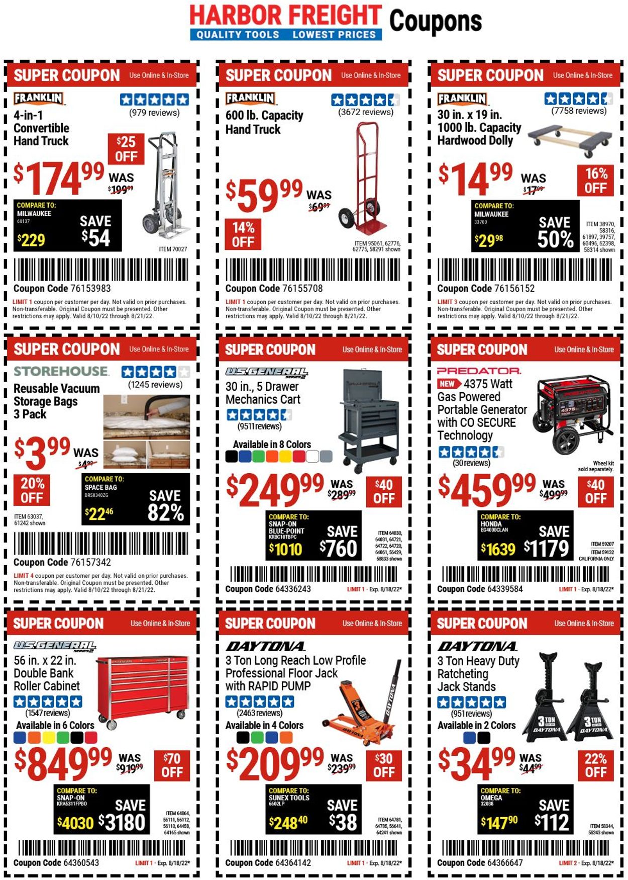 Harbor Freight Current weekly ad 08/11 08/18/2022