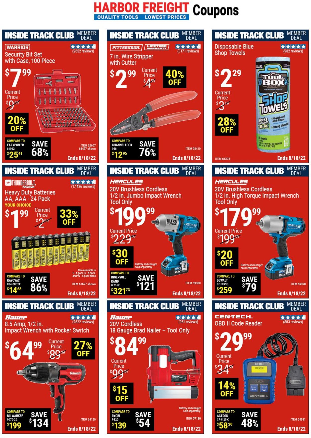 Catalogue Harbor Freight from 08/18/2022