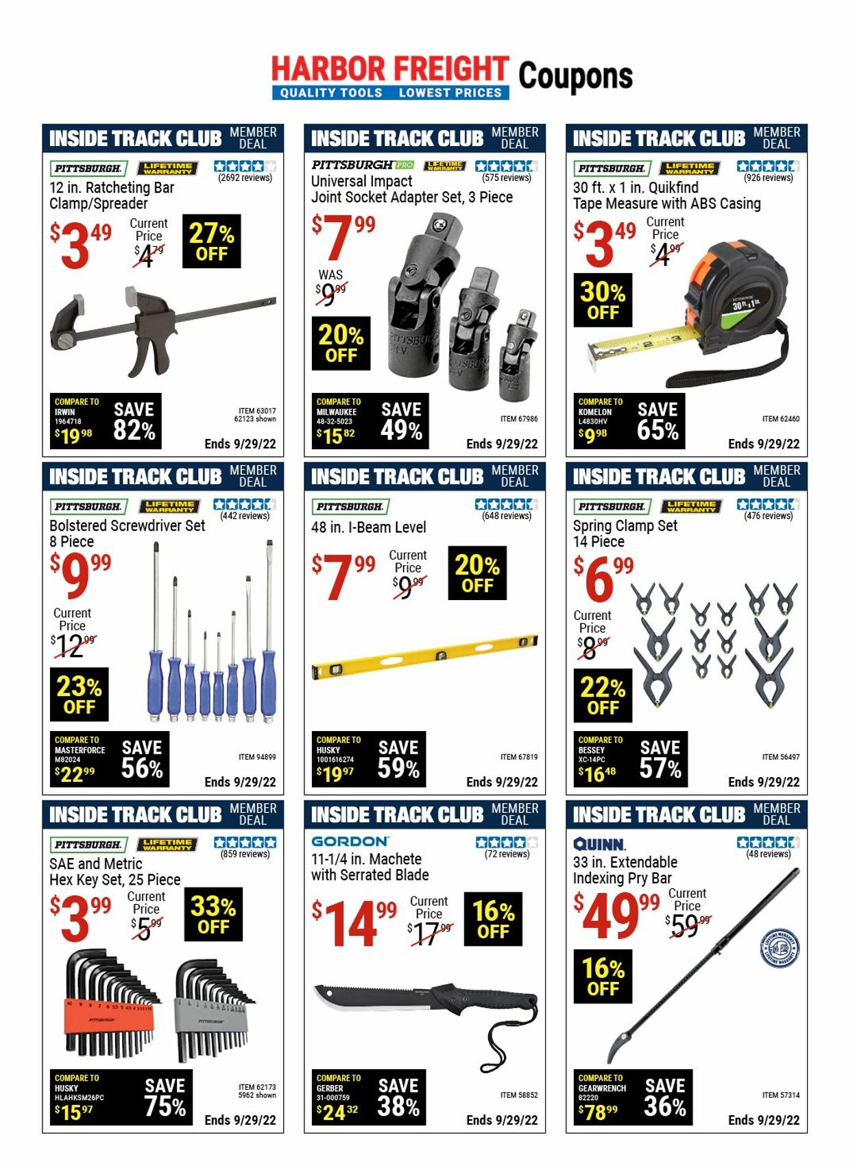 Catalogue Harbor Freight from 09/08/2022