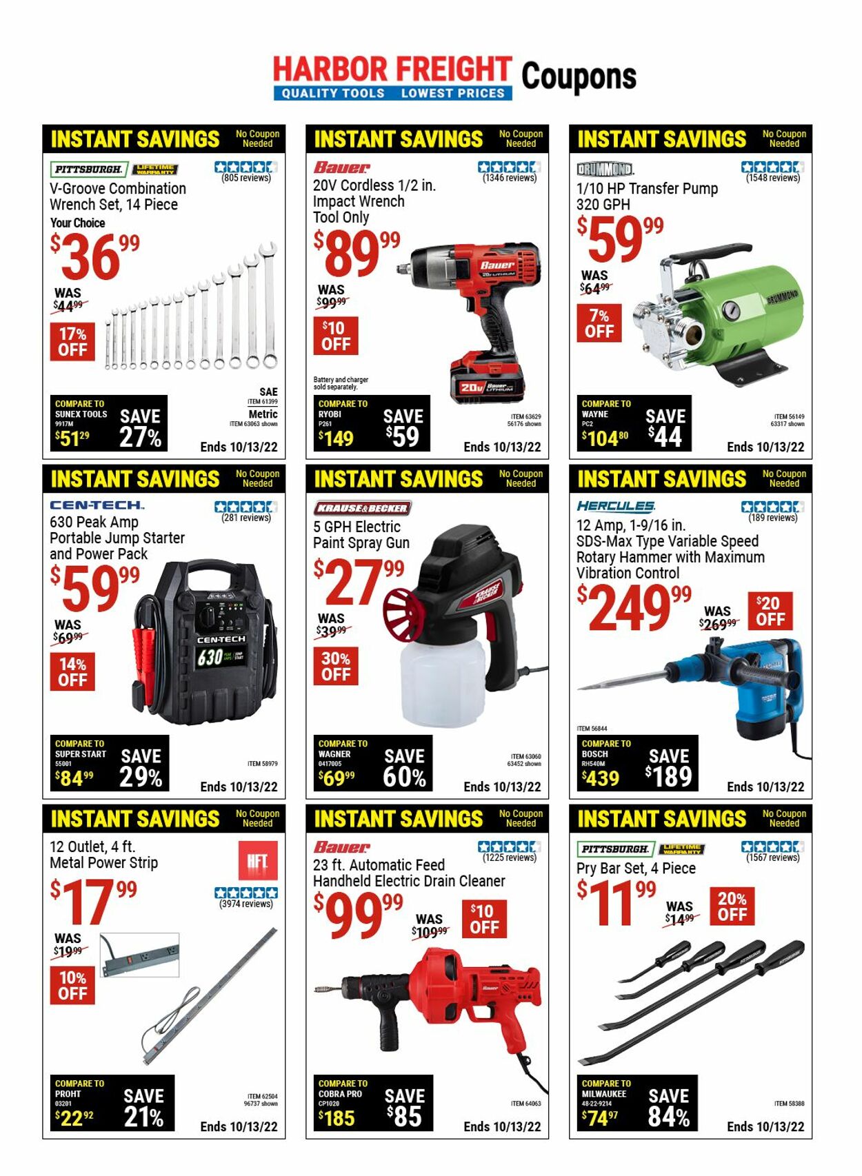 Catalogue Harbor Freight from 09/15/2022