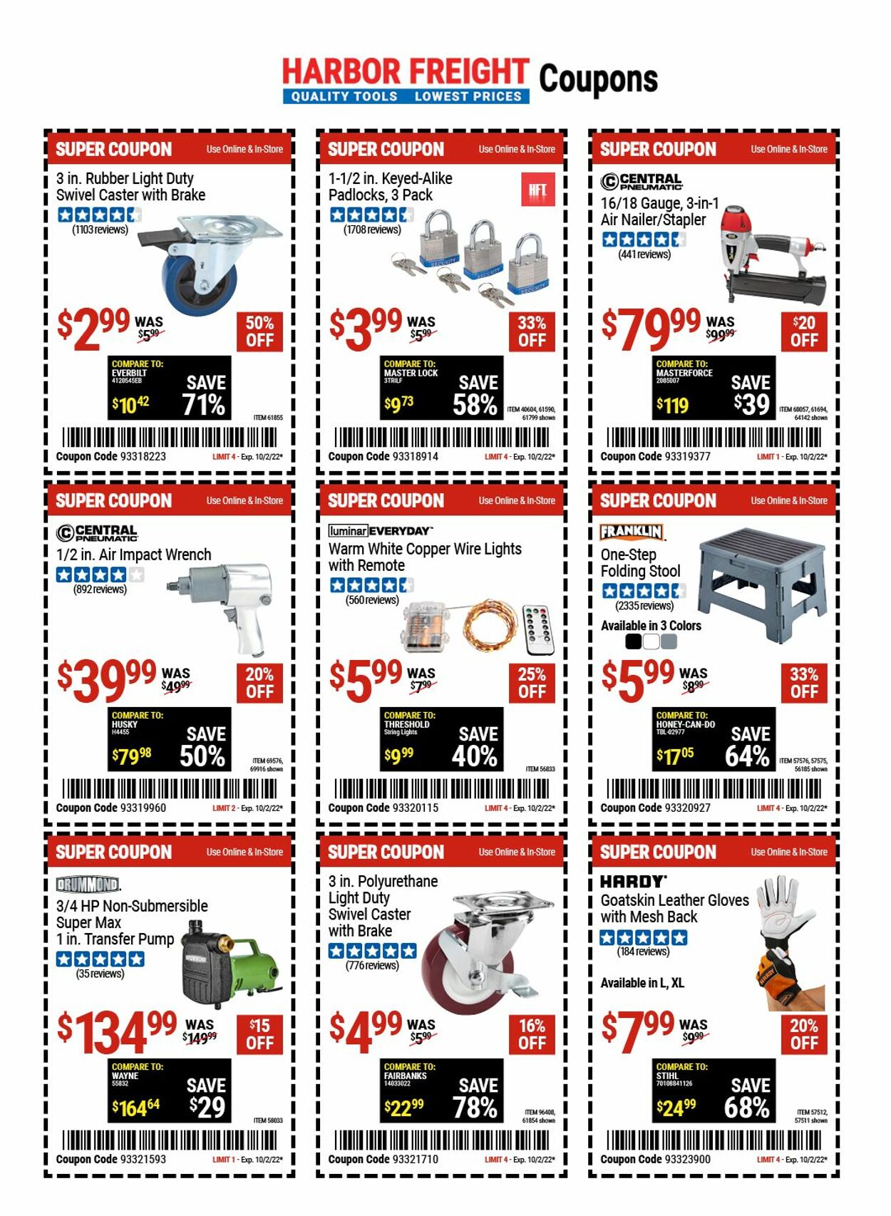 Catalogue Harbor Freight from 09/21/2022