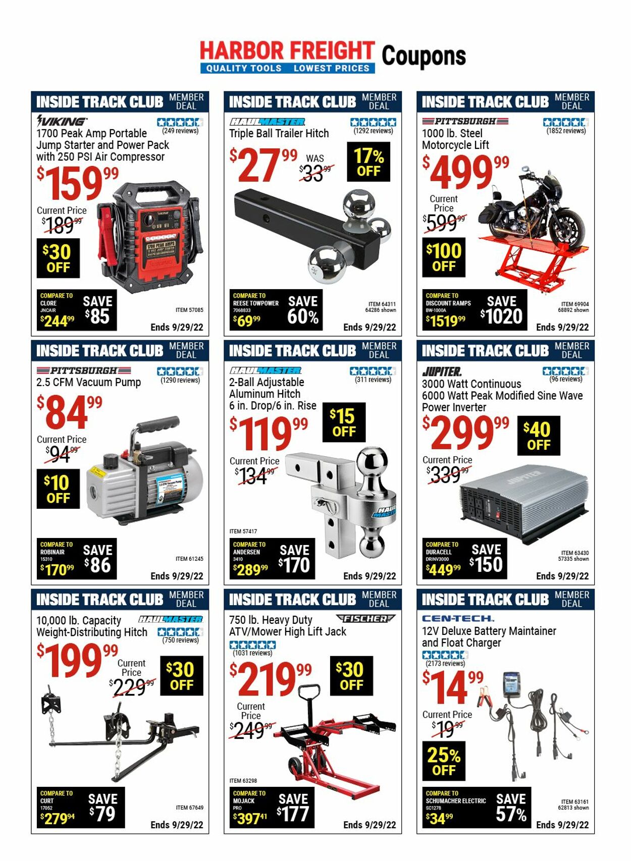 Catalogue Harbor Freight from 09/22/2022