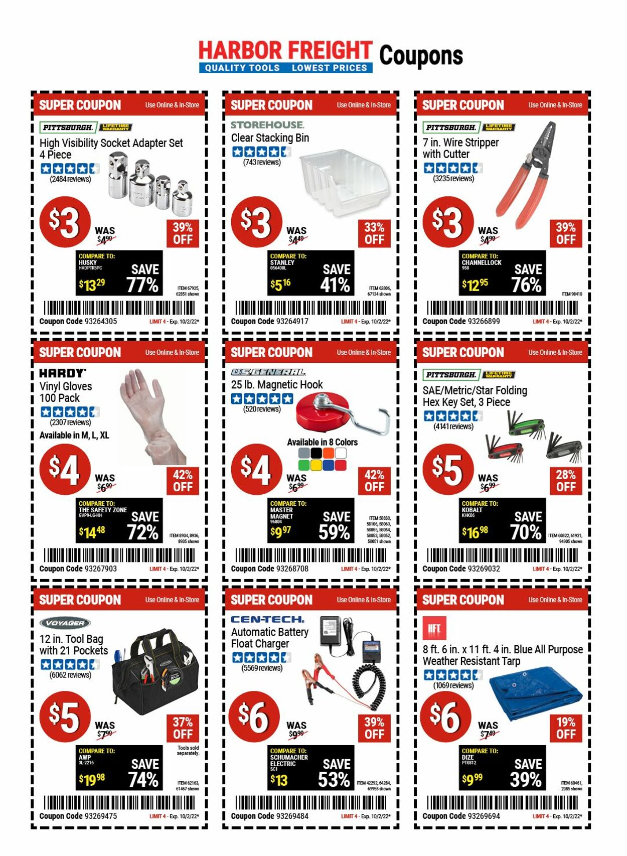 Catalogue Harbor Freight from 09/29/2022