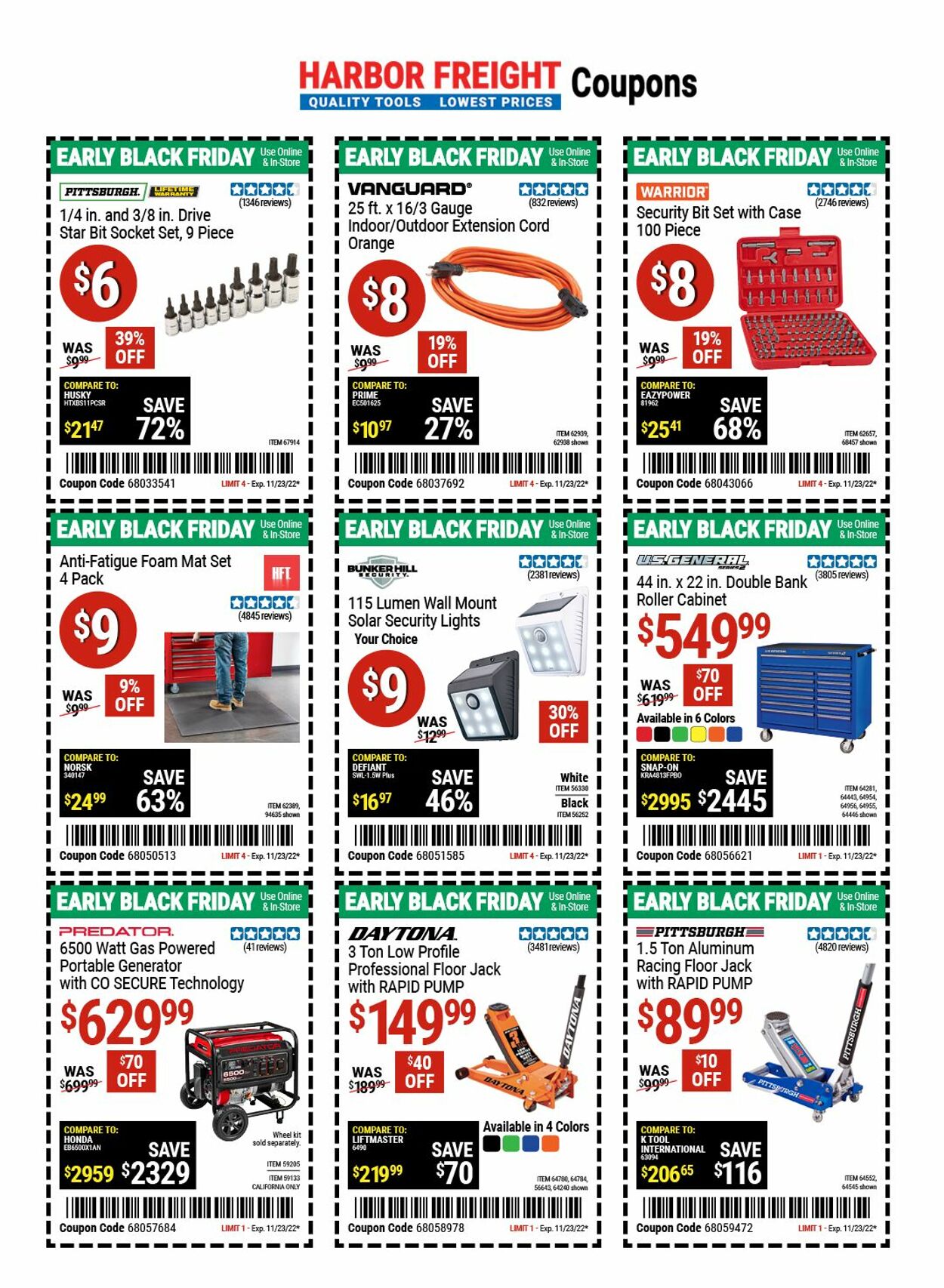 Catalogue Harbor Freight from 11/17/2022